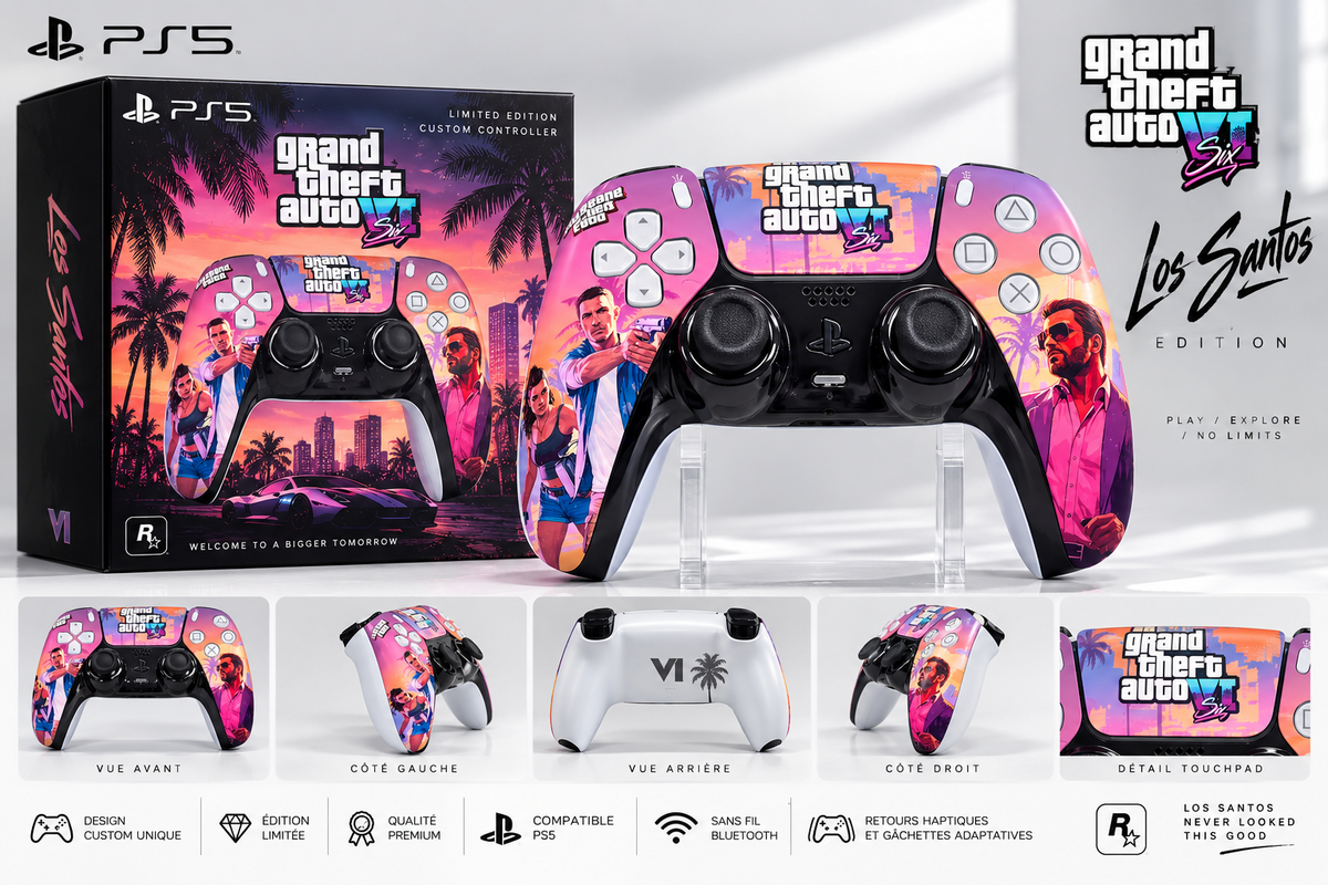 Manette PS5 Custom GTA VI – Édition Los Santos