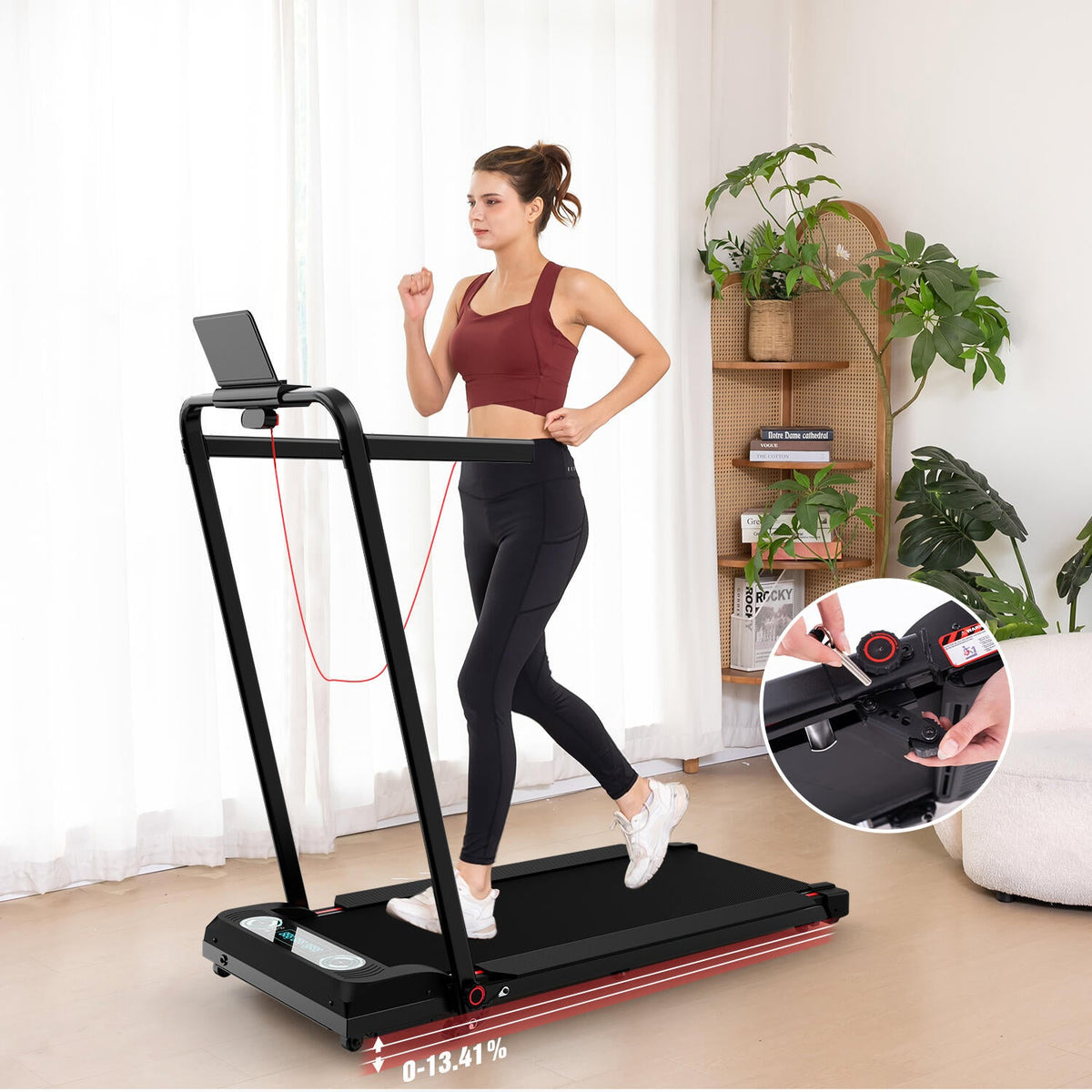 Tapis de Course Pliable / Inclinable 13.41% - ZX4S - 1400W - 8KM/H - SportVentePrivee
