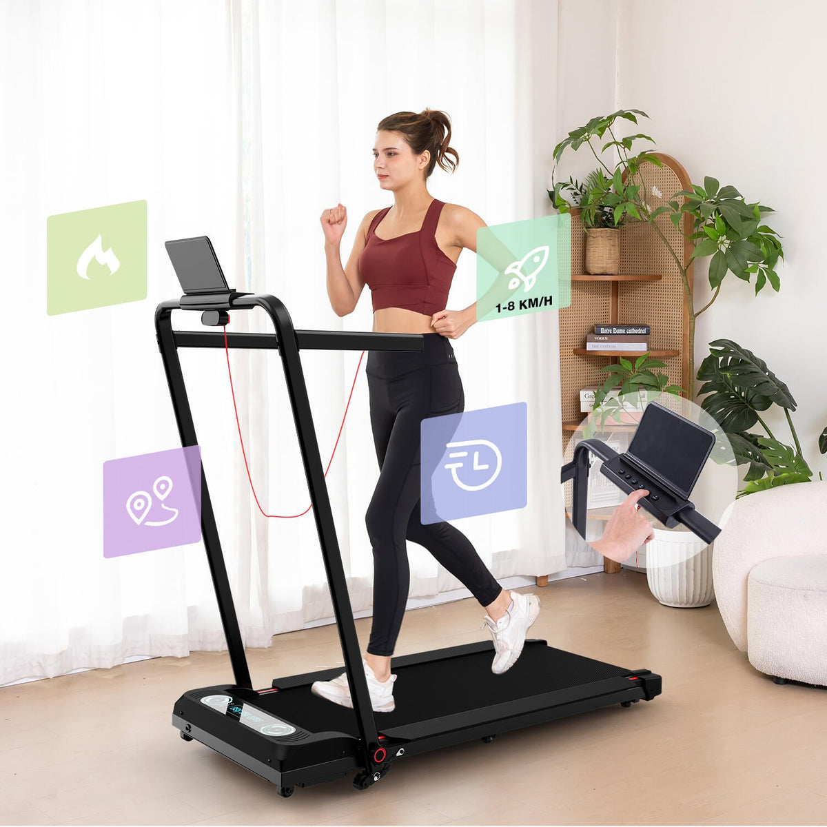 Tapis de Course Pliable / Inclinable 13.41% - ZX4S - 1400W - 8KM/H - SportVentePrivee